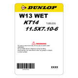 Dunlop KT14-W14 | 6" | Wet | Kart Tyre Set